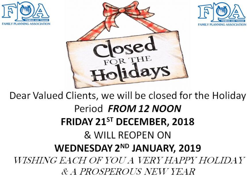 Closed for the Holidays