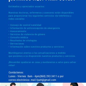 ¡ESTAMOS AQUÍ PARA USTED!